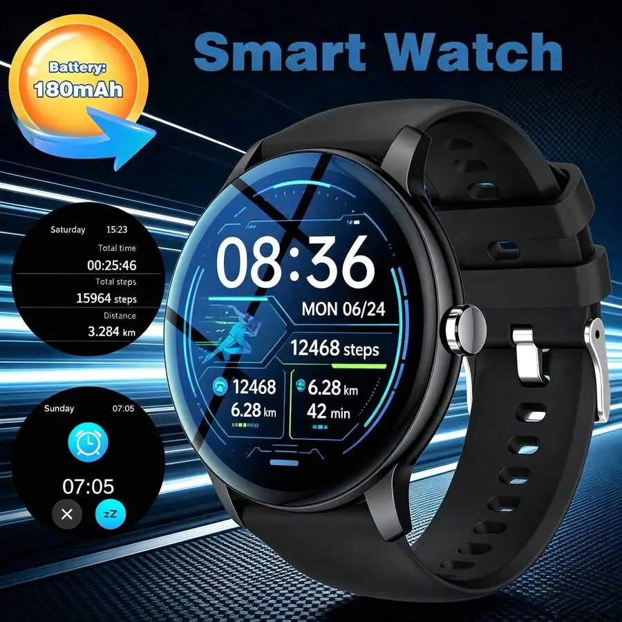 Smart Watch, 1.5-Inch Screen, Wireless Calls, Outdoor Sports, Suitable For IOS And Android, Ideal Gift For Family And