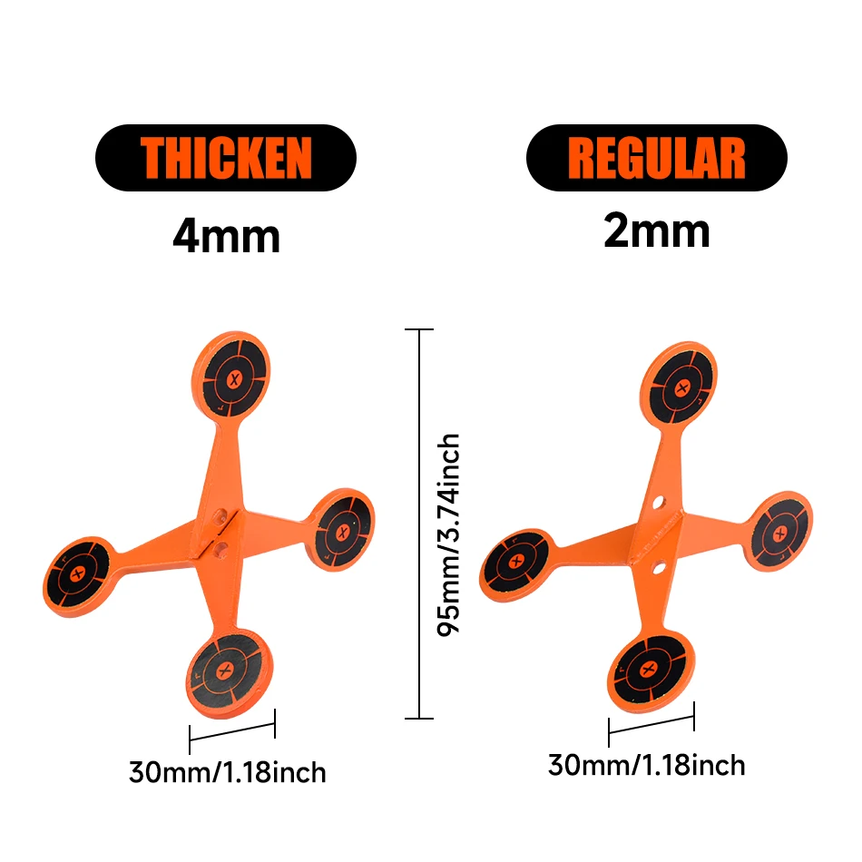 2/4mm Thick Hunting Metal Target | Multi-Faceted Rotating Target for Slingshot, BB & Airgun Precision Training, Portable Impact
