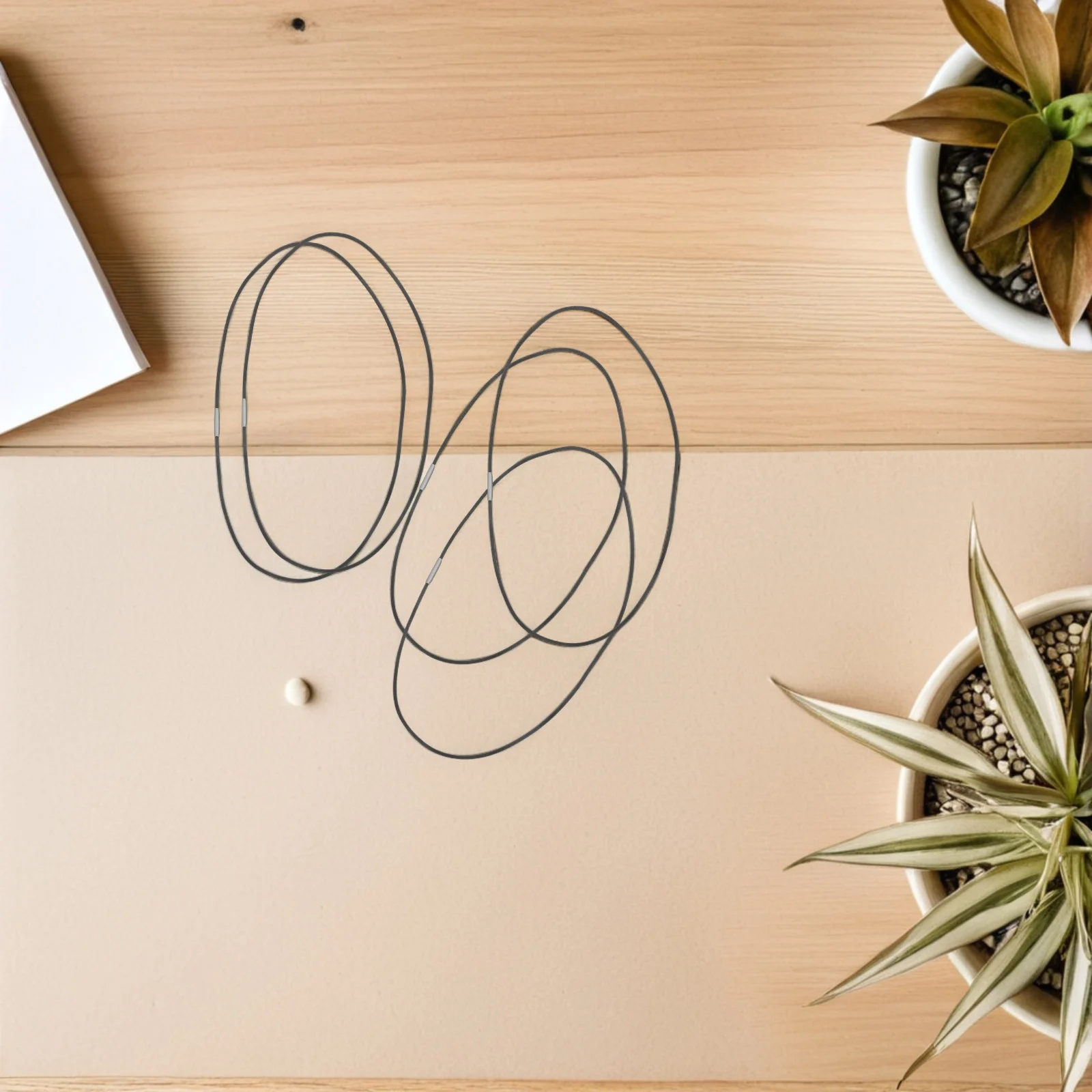 6 قطعة أربطة مرنة سوداء لاستبدال دفتر A5 عبوات قوية قابلة للتمدد من القماش المنسوج إغلاق مجلة ذاتية الصنع #4