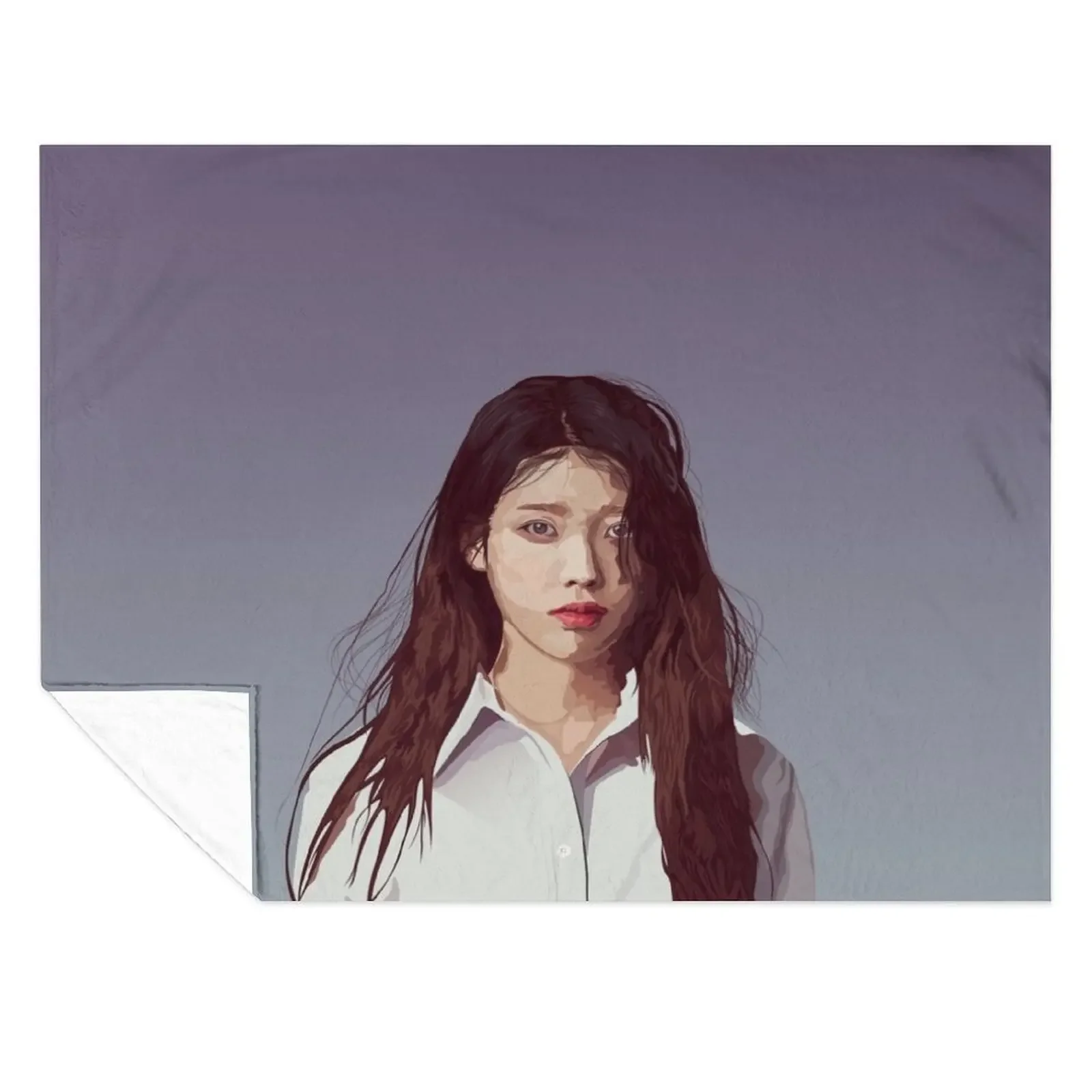 

IU (Lee Ji Eun)  Lilac Album Portrait Throw Blanket Stuffeds Luxury Hairy Sofa Quilt Blankets