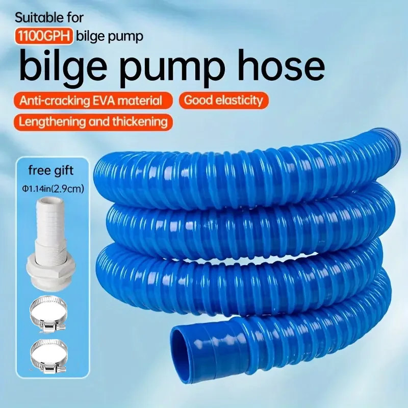 

1Set 1-1/8 Inch Dia 6.5 FT Premium Quality Kink-Free Flexible PVC Hose Bilge Pump Hose Bilge Pump Installation Kit Accessories