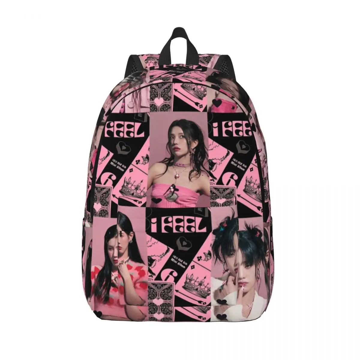 

Feel Like A Queen (G) I-Dle Backpack Gift High School Work K-Pop Pop Daypack for Men Women Laptop Computer Shoulder Bag