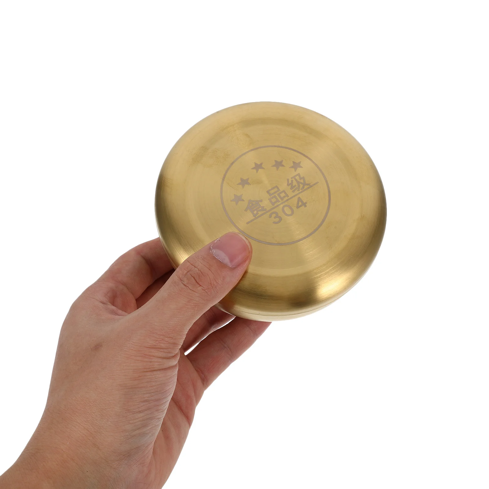 

Korean Stainless Steel Rice Bowl Gold Finish Single Layer Lid Multi-Purpose Soup Ramen Bbq Serving Bowl Creative Design