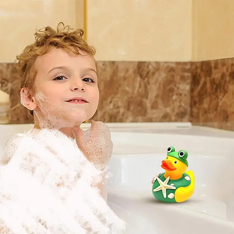 

Baby Bath Toys Silicone Cute Duck Bath Toys Interactive Figures For Kids Toddler Shower Daughter Son Birthday Halloween Easter