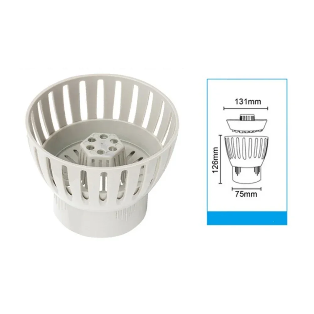 For Koi Pond Drain Skimmer 50/75/90/110mm Easy Leaf Collection Water Control For Clear Ponds Outdoor Pool Cleaning Filter Parts