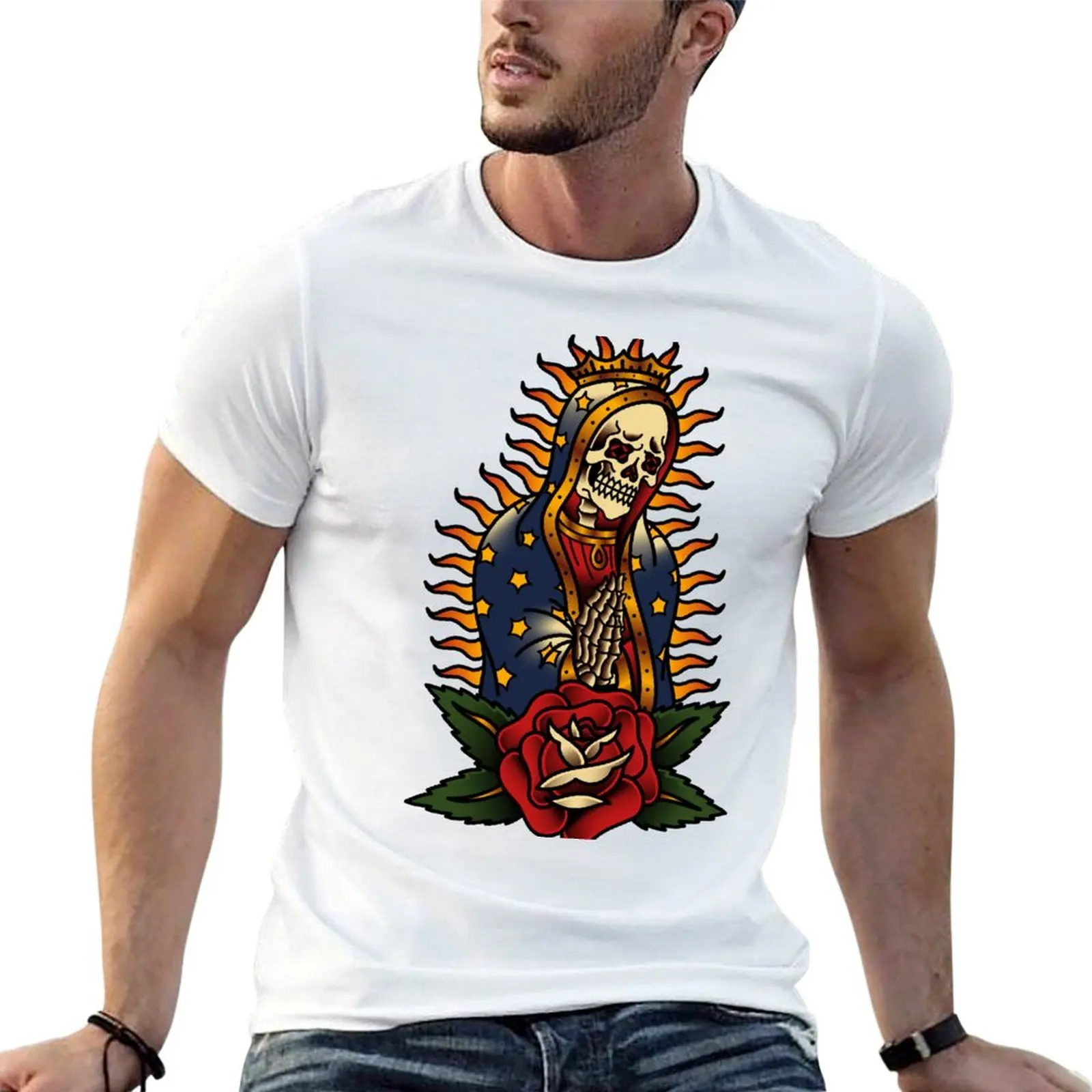 

Salty-Dog Santa Muerte T-Shirt customizeds fashion shirts street wear anime figures anime shirts men