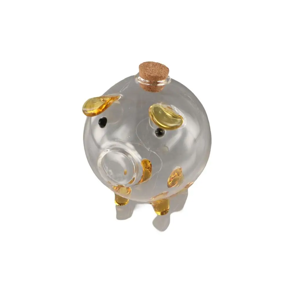 Transparent Cartoon Piggy Money Bank Multi-purpose Handmade Glass Money Jar Visible Lightweight Coins Saving Box Children