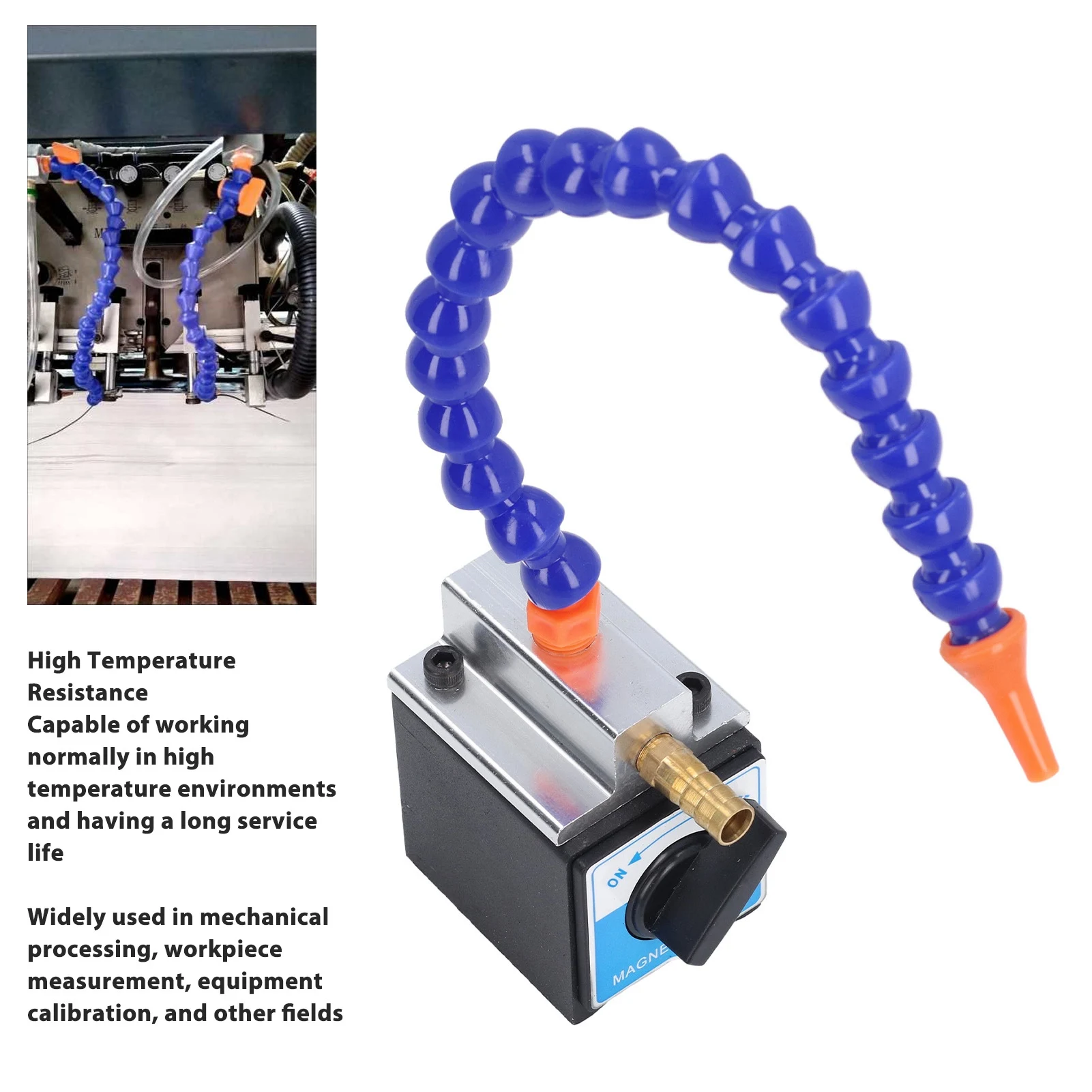 Magnetic Base Magnetic Base Coolant Hose 1/4in Inlet 1/2in Outlet 300mm Long Oil Coolant Pipe Adjustable Magnetic Base Holder