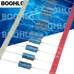 10PCS IC Blue Shell 16v 47uf 25v 15uf TLSM Series Axial Through Horizontal Electrolytic Capacitor