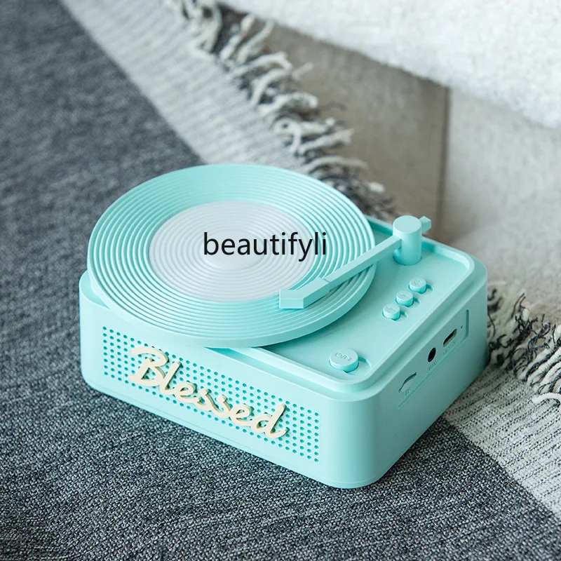 

Bluetooth Little Lucky Retro Vinyl Record Atmosphere Speaker Home Wireless Bluetooth Speaker