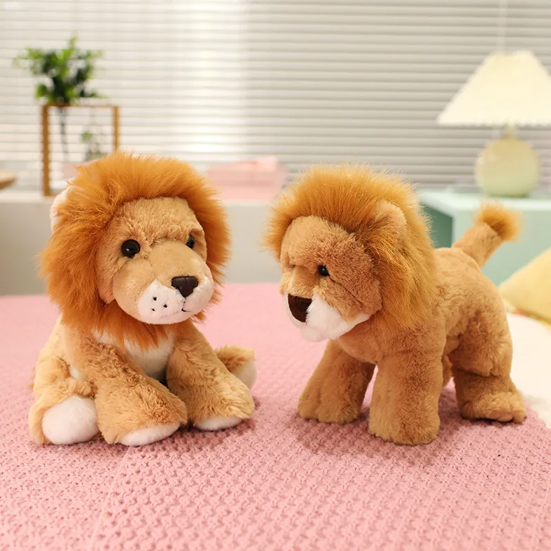 

Adorable Little Lion Plush Toys High Quality Handmade Sitting Standing Lion Doll Warm Cozy Children Appease Doll Nice Gift