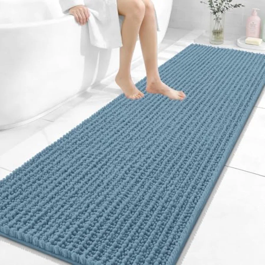 

Long Bathroom Rugs Runner 70x24, Thick Soft and Absorbent Chenille Bath Mat, Non-Slip, Machine Washable Quick Dry Bath Rugs for