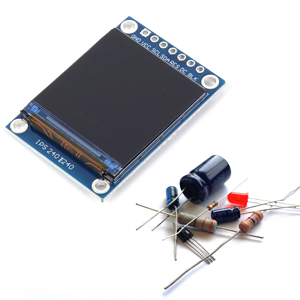 1.3 Inch TFT Colorful Display Module SPI Interface ST7789 Color LCD Display Module 3.3V 240x240 Pixels Electronic Components