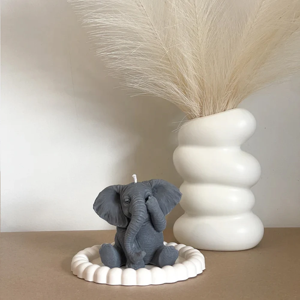 3D Olifant Siliconen Kaars Schimmel Leuke Dieren Aromatherapie Gips Hars Zeep Maken Tool DIY Handgemaakte Woondecoratie Art