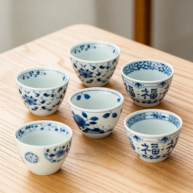 Japanese Imported Ceramic Tea Cup Underglaze Color Japanese Blue White Master Cups Water Cup Special for Home Tea Set Daily Use