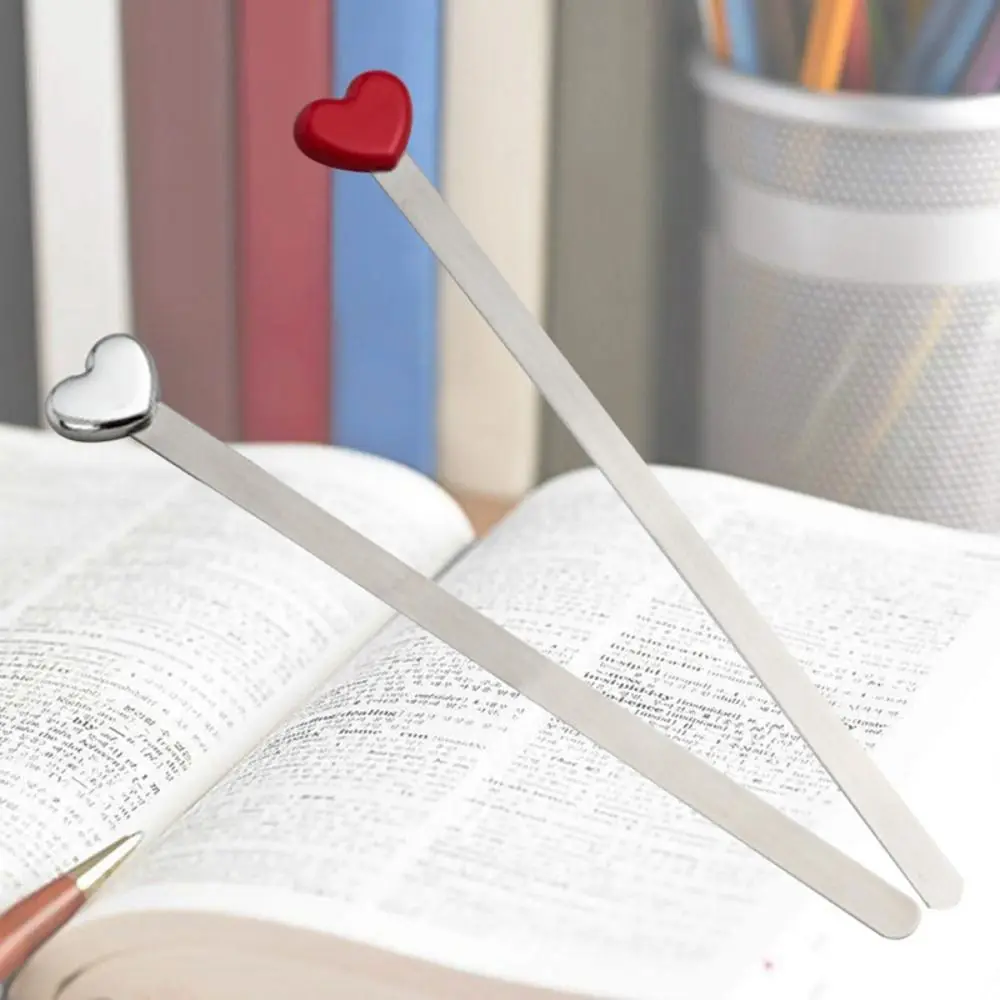 High Quality Metal Reading Assistant Personality Love Heart Bookmark Couple Bookmark Book Clip Pagination Mark