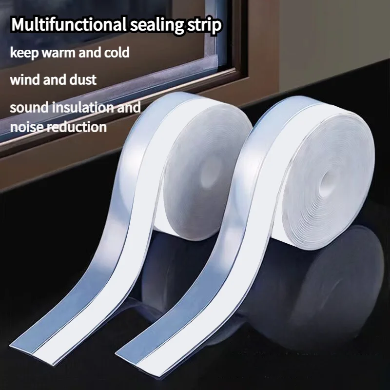 Sealing Strips, Dust-Proof and Sound-Insulating Silicone Anti-Collision and Weatherproof Strips, Are Used for Shower Door Gaps