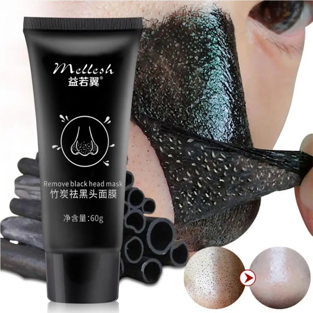 

60g Bamboo Charcoal Blackhead Removal Mask Treatment And Horny Removal Mask Skin Full Acne Nose Cleansing Blackhead Firming S8Z5