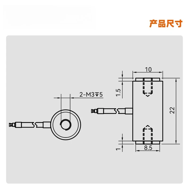 SBT641A small and micro pressure sensors, high-precision cylindrical small space cylinder force measurement 2