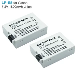 LP E8 LP-E8 7.2V 1800mAh Li Ion LPE8 Rechargeable Camera Battery for Canon X4 X5 EOS 550D 650D 700D Rebel T3i T5i