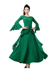 2024 Modern Dance Dress Women's New National Standard Dance Latin Ballroom Dance Waltz Dress Exercise Dancing Clothes 9054