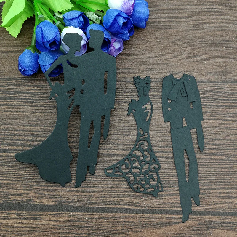 Wedding Couple Metal Cutting Dies Stencil Scrapbook Diy Album Stamp Paper Card Embossing Decor Craft Knife Mould