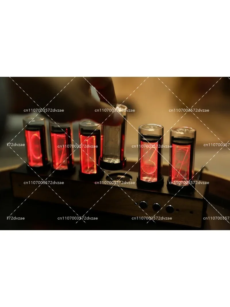 Only One Tube Pseudo Glow Clock with Analog Display Glowing Light for Nighttime Readability Single Tube Glow Clock