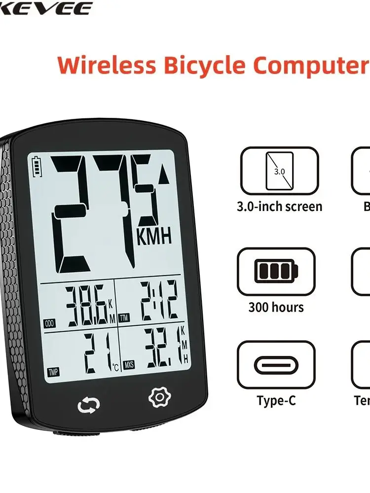 AliExpress Bikevee USB-C Wireless Bicycle Computer Digital LCD Display Bike Cycling Speedometer Odometer Calorie Test with Computer Mount Holder