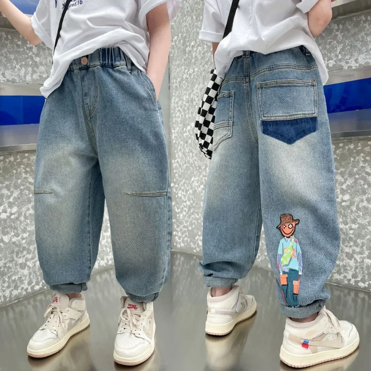 Boys' Kids' Pants Korean Children's Clothing Cityboy 5 6 7 8 9 10 11 12 13 14 15 Year Spring Autumn Jeans for Children Girl Boy