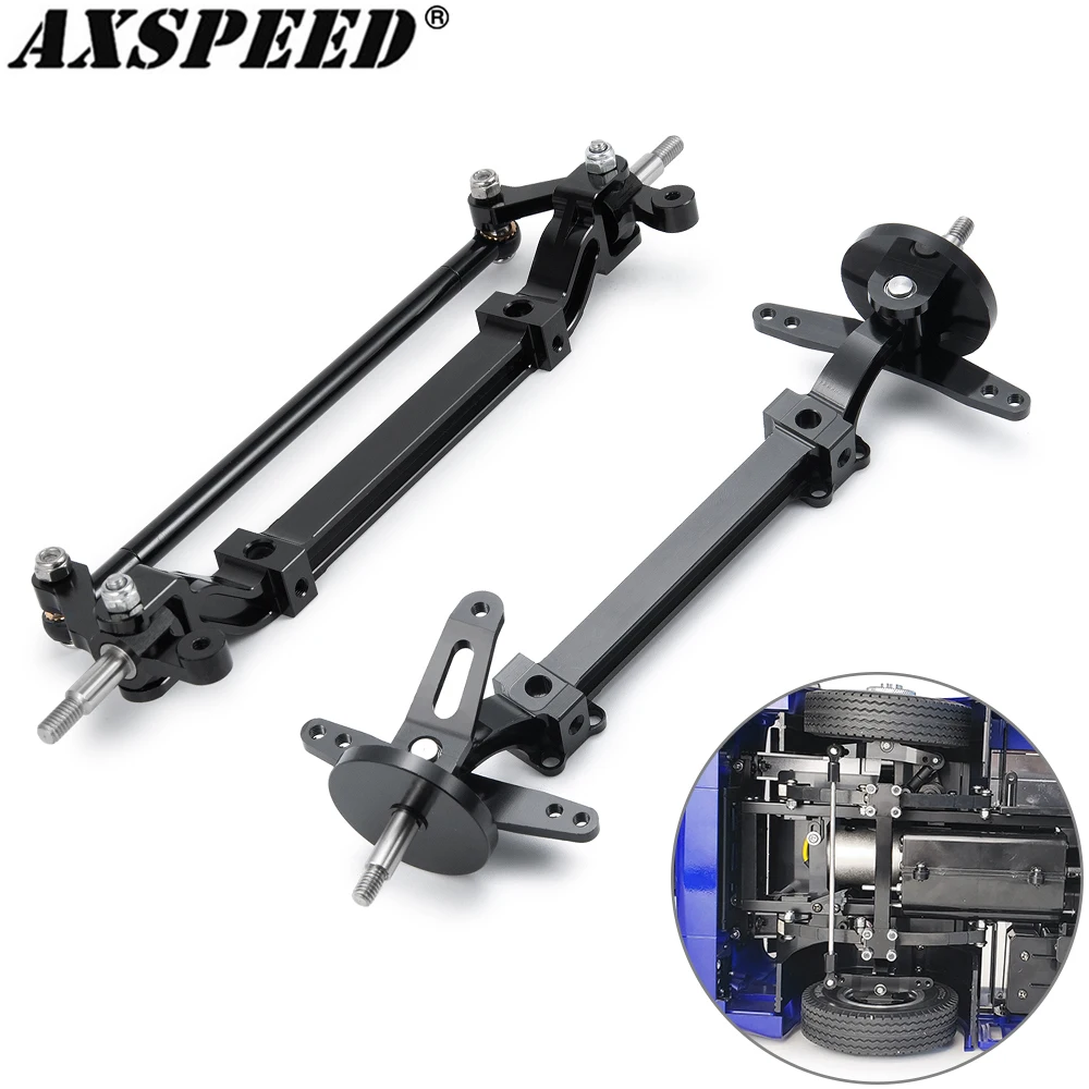 AXSPEED Front Axle Steering Link Assembly Metal Linkage Rod for 1/14 Tamiya Truck RC Tractor Car Upgrade Parts