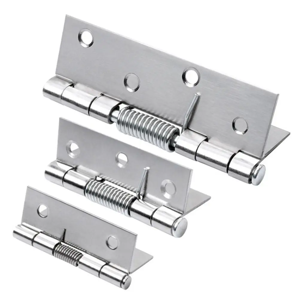 Durable Automatic Door Hinge Hydraulic Buffer Rebound Self Closing Hinge Cross Stainless Steel Cabinet Hinges Hardware