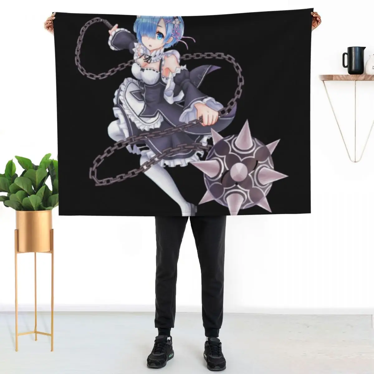 Rem ( re zero ) Throw Blanket Compact Warm Blanket for Car Road Trip