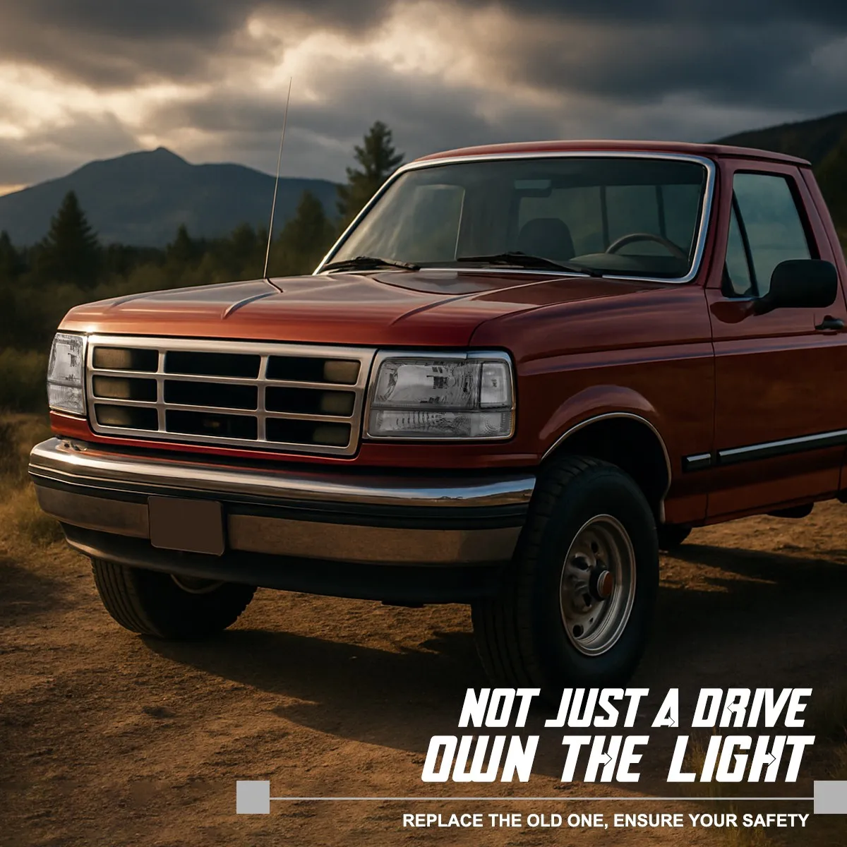 Headlights+Bumper+Corner Lamps Fits 1992-1996 Ford F150 F250 F350 Bronco 92-96