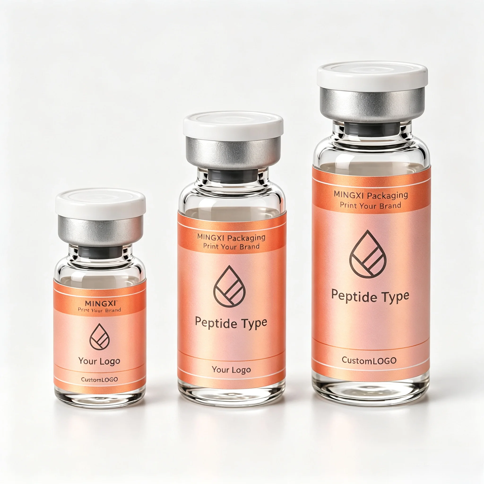High Temperature Resistant Waterproof Peptide Vial Self Adhesive Labels,Precision Printed Stickers for Injectable Supplement Vi