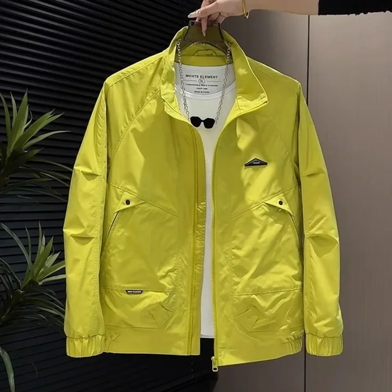European-Style Fashion Stand-Collar Jacket for Men, Trendy Brand, Versatile & Casual, American-Style Men's Windbreaker, High-End