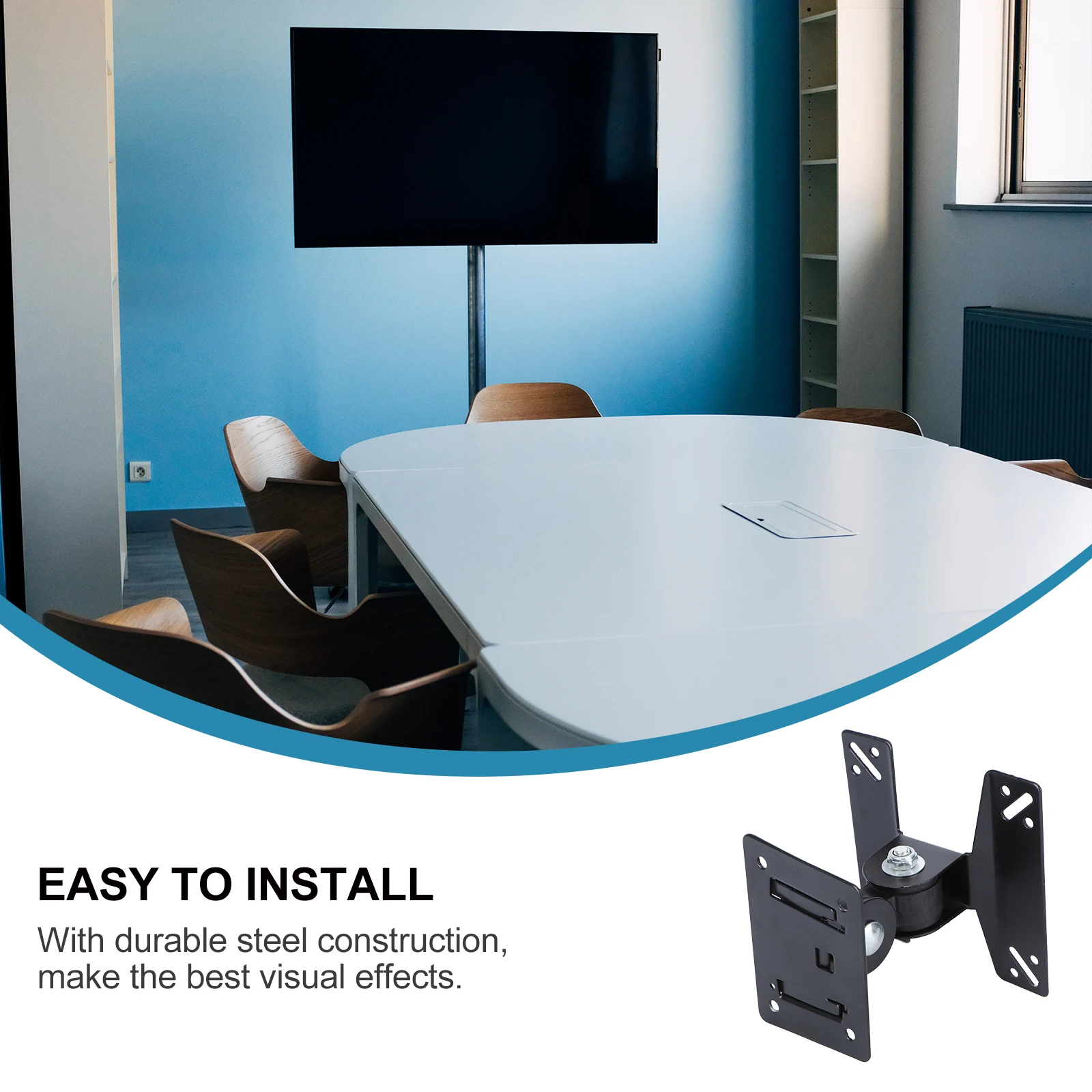 

Lcd Rotating Bracket Adjustable Steel Wall Mount For 27 Inch Display 75/100Mm Stretchable Holder Black Easy Install Home