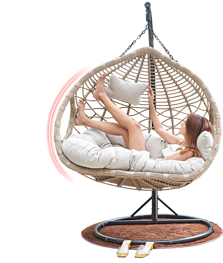 Lazy person can lie indoors single balcony rattan chair swing