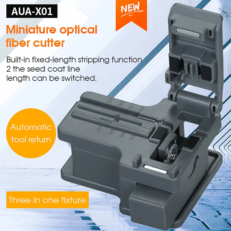 AUA-X01 MINI Optical Fiber Cleaver Automatic Tool Return FTTH Cold Connection Fiber Cutting Tool Fiber Cutter Plastic Material