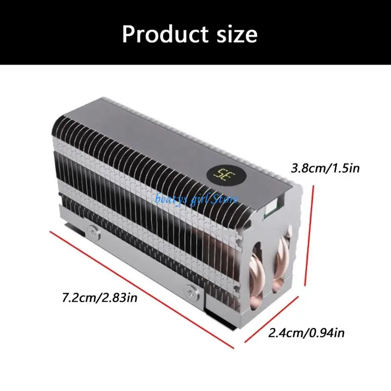 C7AB Wide Compatibility M.2 SSD Coolers With Double Coppers Cooling Channels And Instants Temperature Readout
