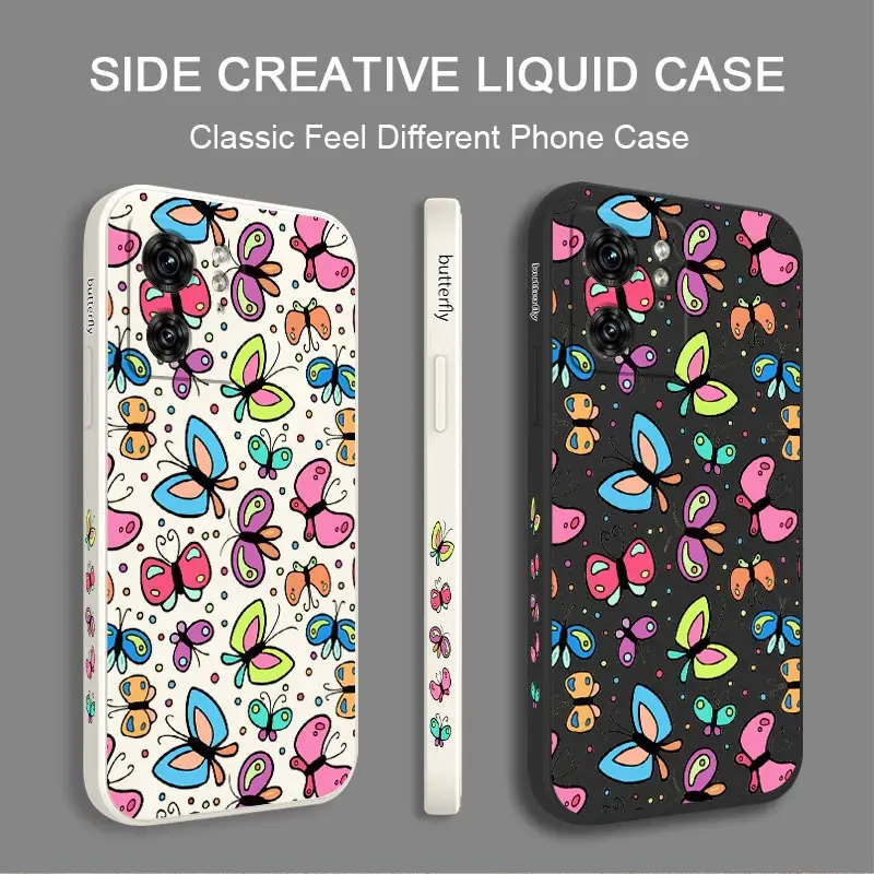 EDGE40 Charm Butterfly Silicone Phone Case For Motorola Moto EDGE 30 40 20 40Neo EDGEPLUS E13 E20 E22i E7Plus E32 E6S E22 Cover