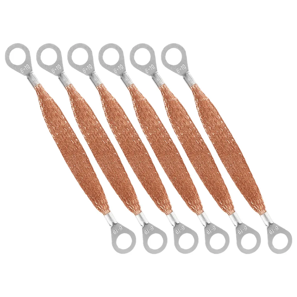 

6pcs Static Electricity Connection Line Engine Grounding Cable Braided Copper Strap Car Straps High Conductivity Automotive