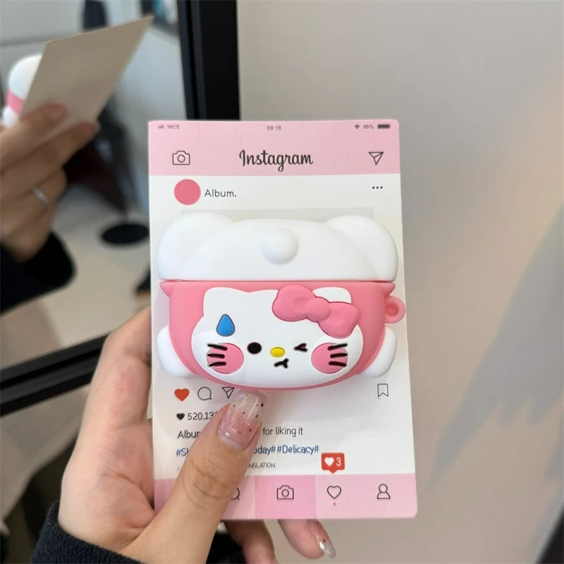 غطاء حماية ناعم من السيليكون الكرتوني لهاتف Redmi Buds 6 lite سماعة أذن بلوتوث لاسلكية حقيقية مع خطاف