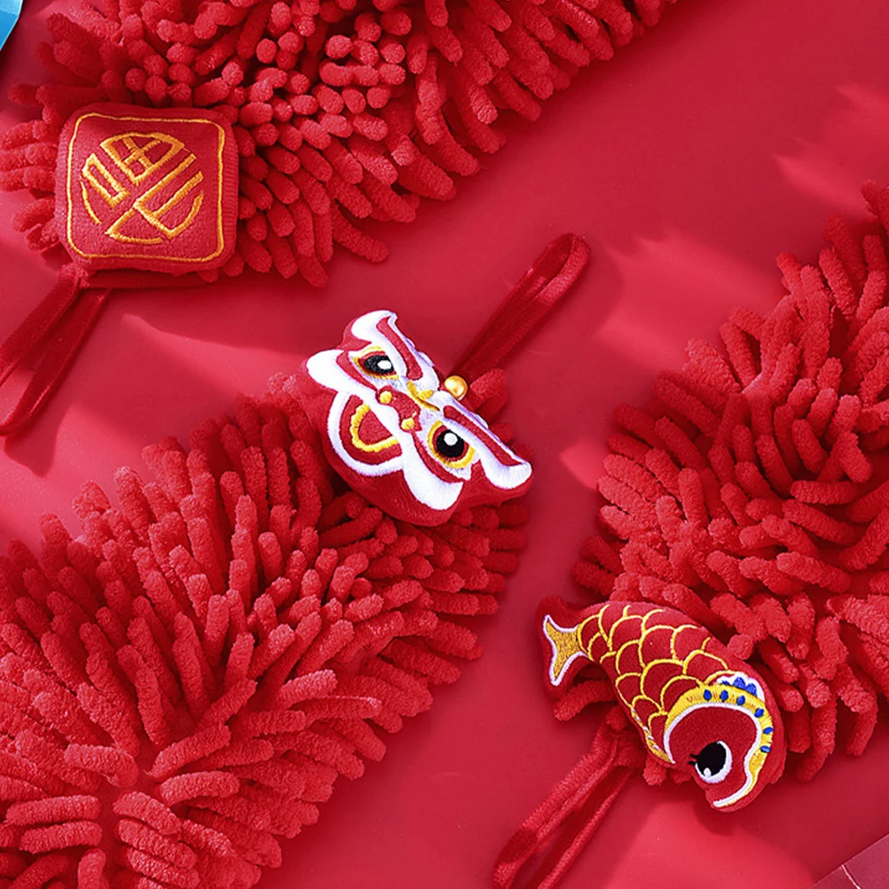 الإبداعية معلقة منشفة اليد الحمراء التجفيف السريع الحمام المطبخ ماصة للماء الشنيل مسح منشفة اليد منشفة ماصة للماء ، #4