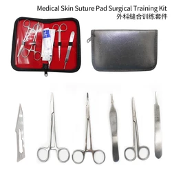 Medical Students Suture Practice Kit Surgical Training with Skin Pad Model Tool Set Educational Teaching Equipment