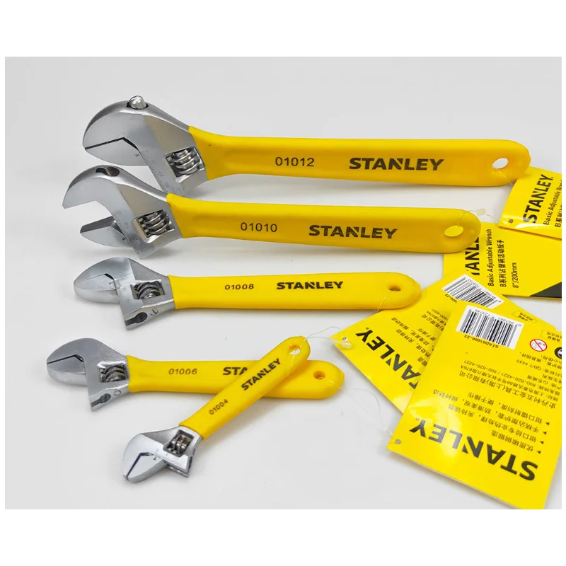 Stanley 4/6/8/10/12/15/18 Inch Adjustable Wrench Multifunctional Large Opening Industrial Thickened Plate Universal Wrench