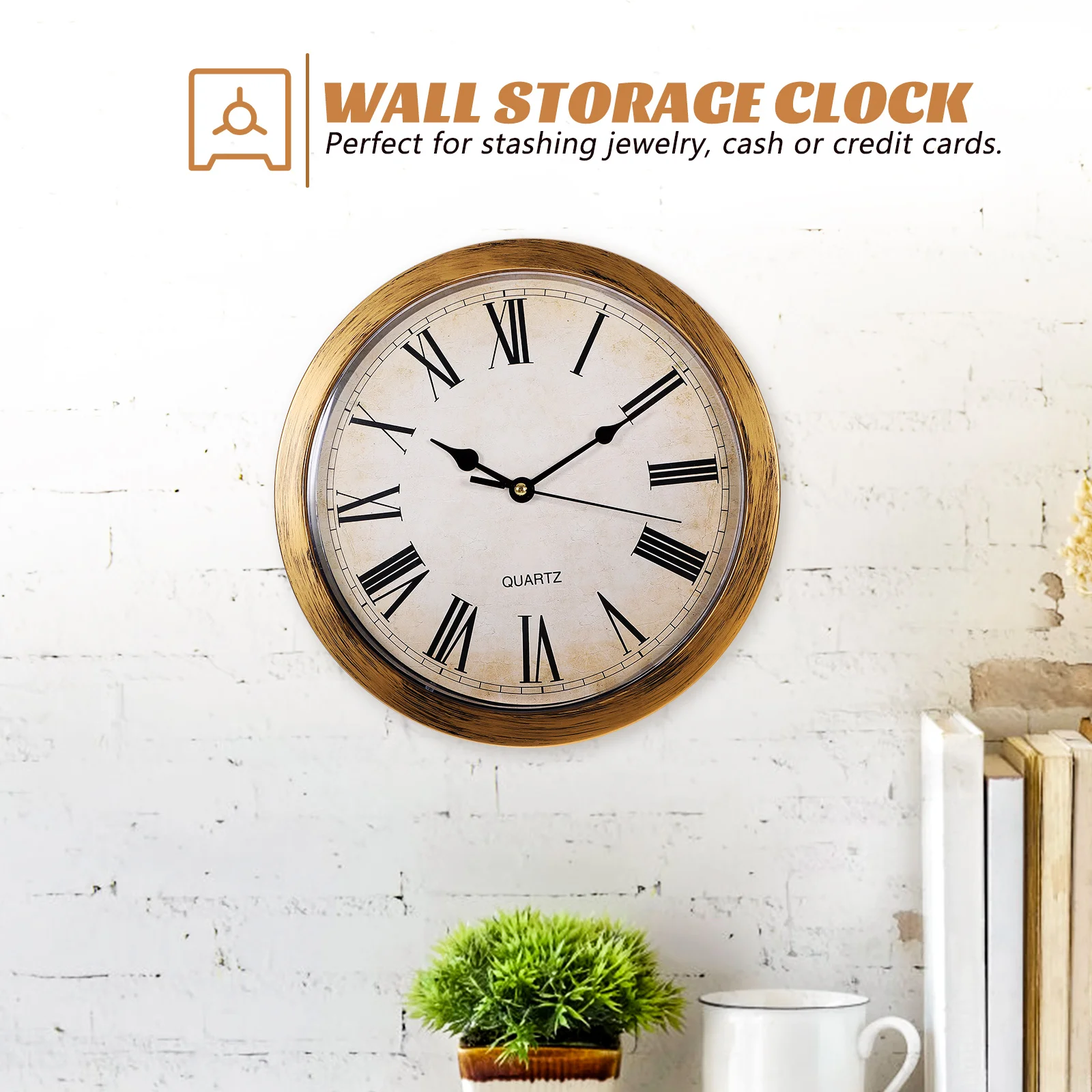 

Wall Storage Safety Hidden Style Hanging Clock Home Decoration Organizer Security Box Stash Jewelry Cash Retro Wall Hanging