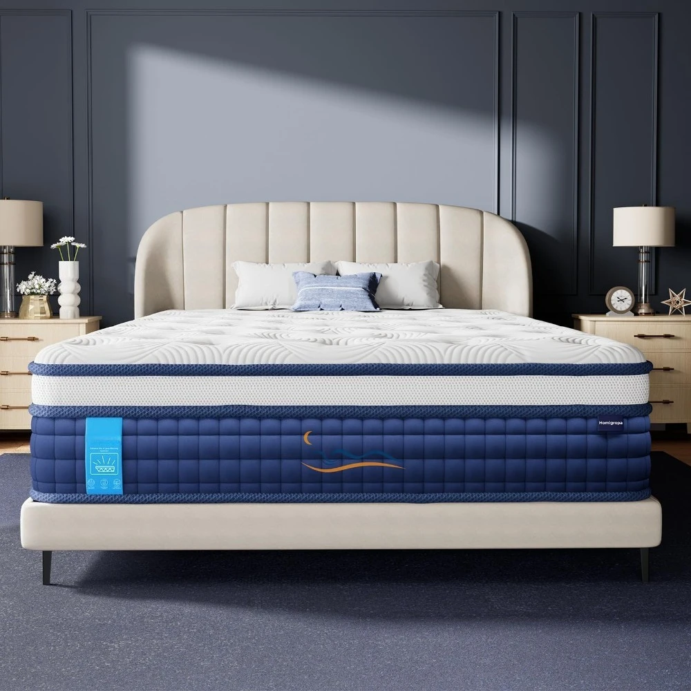 Queen Size Mattress 12 Inch, 9 Layer Mattress in a Box, Medium Firm