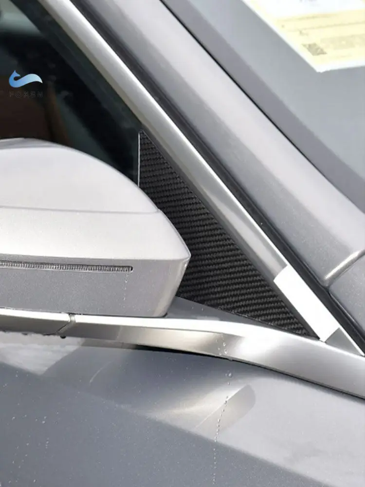 

Мягкое углеродное волокно для BMW 5 серии i5 G60 2024 2025, автомобильные аксессуары, зеркало заднего вида на стойки A, боковая треугольная крышка, наклейки, отделка