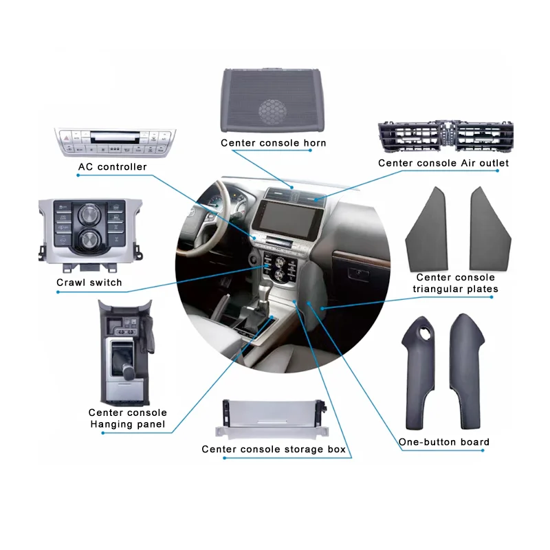 Kits de Acessórios para Carro para Land Cruiser Prado FJ150 2010-2017, Atualização para Kit de Interior Moderno 2018-2021