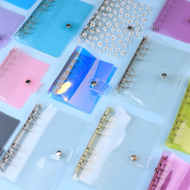 

Обложка для блокнота/ежедневника/планировщика A7/A6/A5 с блестками, розово-золотистая, фиолетово-синяя, с глиттером, для школы и офиса